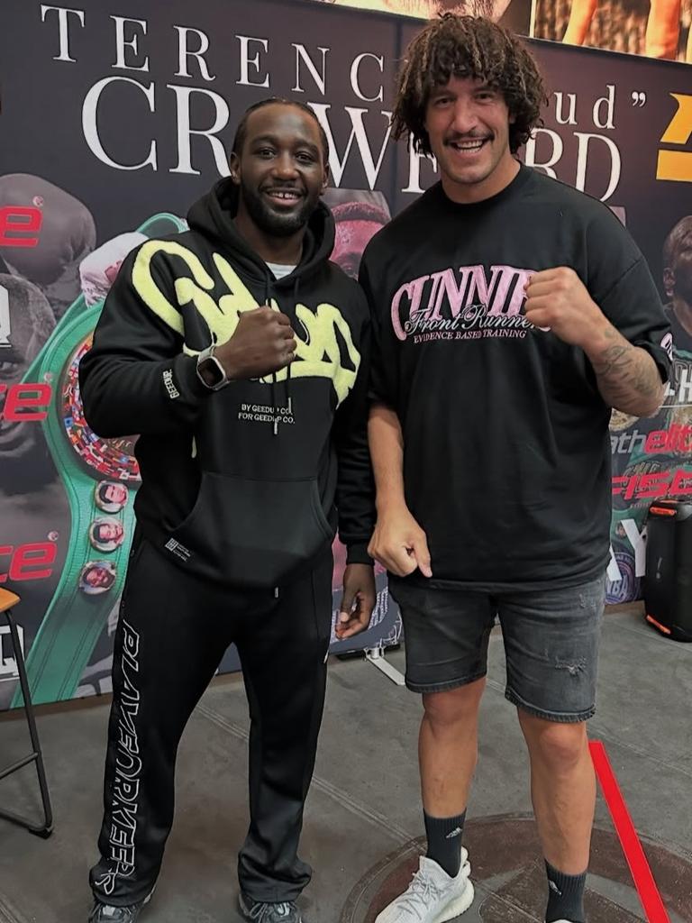 Boxing legend Terence Crawford with former Gold Coast Titan Kev Proctor