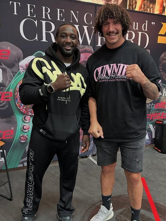 Boxing legend Terence Crawford with former Gold Coast Titan Kev Proctor