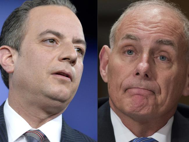 Kelly will install a military-style chain of command that will bring factions inside the White House into line. Picture: AFP PHOTO / Mike Theiler and Molly Riley.