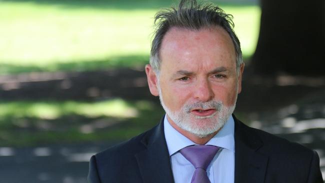 Member for Franklin David O'Byrne speaks to the media on Parliament Lawns in Hobart on Tuesday, November 22, 2022.