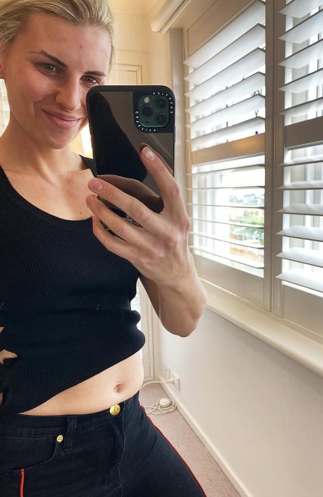 The 34-year-old continues to remind new mums, ‘Your body isn’t the same anymore and that’s OK.’ Picture: Instagram/Tiffhall_xo