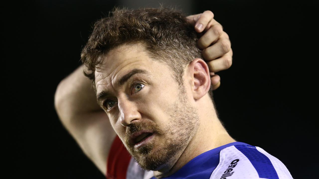 SYDNEY, AUSTRALIA - APRIL 01: Adam Clune of the Knights looks on during the round four NRL match between the Cronulla Sharks and the Newcastle Knights at PointsBet Stadium on April 01, 2022, in Sydney, Australia. (Photo by Jason McCawley/Getty Images)