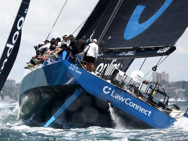 SYDNEY, AUSTRALIA - DECEMBER 06:  LawConnect races during the SOLAS Big Boat Challenge on December 06, 2022 in Sydney, Australia. (Photo by Matt King/Getty Images)