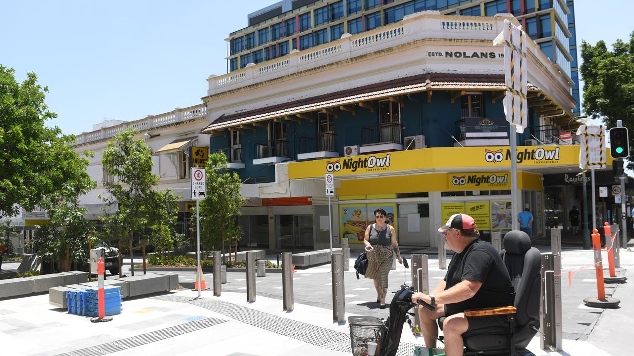 The Nicholas Street Mall development had the safety barriers removed on Wednesday.