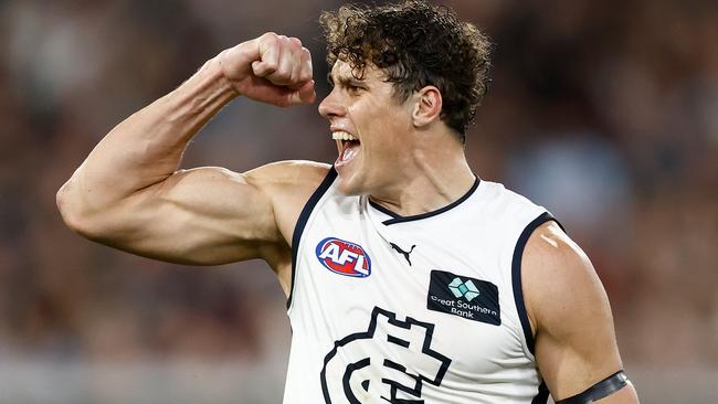 Charlie Curnow is a leader. Picture: Michael Willson/AFL Photos via Getty Images