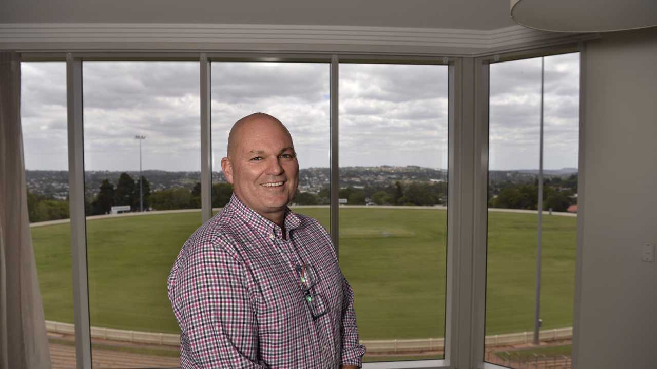 Infinite Care Toowoomba facility manager Tony McKenzie with the view the aged care facility has of Toowoomba, Thursday, January 10, 2019. Picture: Kevin Farmer