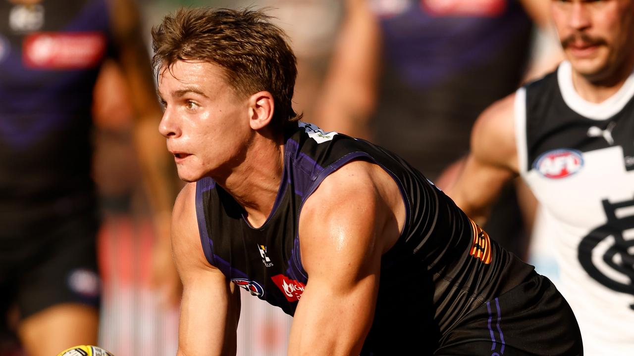 2023 Doig Medallist Caleb Serong has lifted his output in several aspects this year and shapes as a leading Brownlow Medal fancy. (Photo by Michael Willson/AFL Photos via Getty Images)
