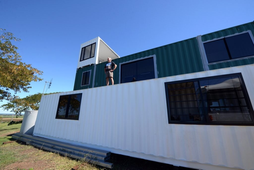 GRAND DESIGN: Phil Murphy is building a unique house on The Hummock out of shipping containers. Photo taken on 27 April 2015. Photo: Max Fleet / NewsMail. Picture: Max Fleet