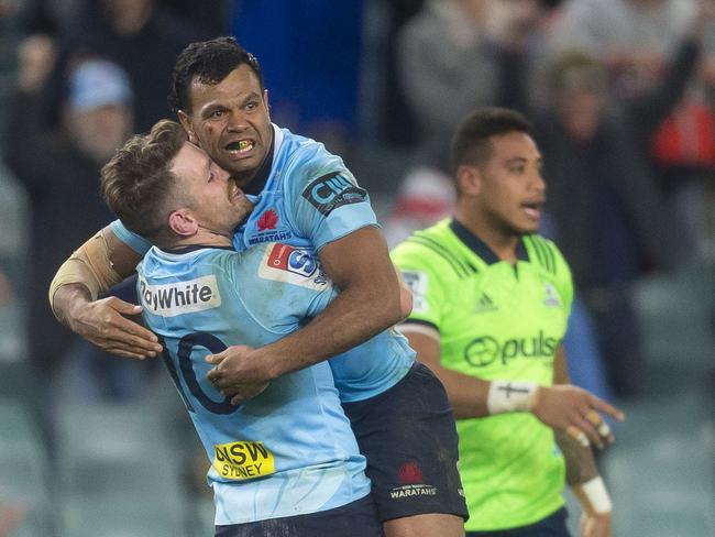 Bernard Foley and Kurtley Beale sparked the Waratahs comeback. Picture: AAP