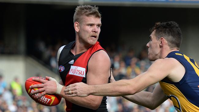 Essendon's Michael Hurley has re-signed with the club. Picture: Daniel Wilkins.