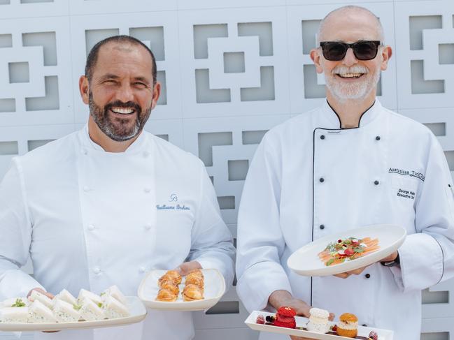 The Estate chef Guillaume Brahimi and Royal Randwick executive chef George Mullen. Picture: Paul McMillan