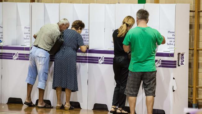 Voters at the ballot box in Sydney