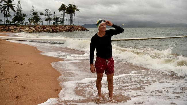 Peter Downey from Wulguru at The Strand in Townsville. Admittedly, this is not the most flash photo of the popular regional swimming spot. Picture: Evan Morgan