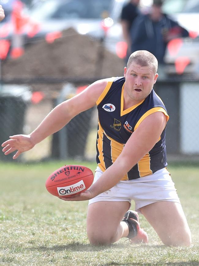 Nicholas Grigg kicked six goals on Saturday. Photo: James Ross