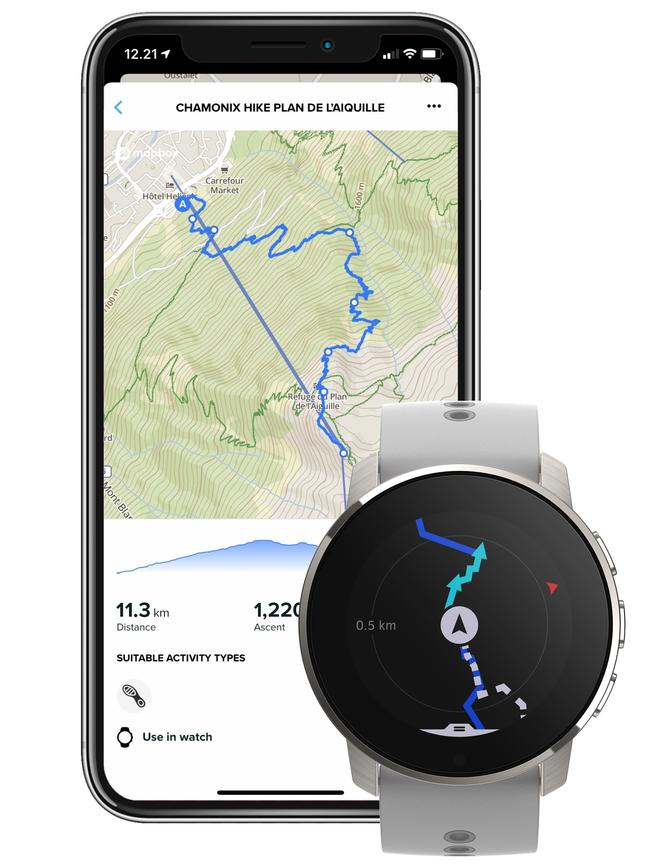 The Suuntu 9 Peak and its app.