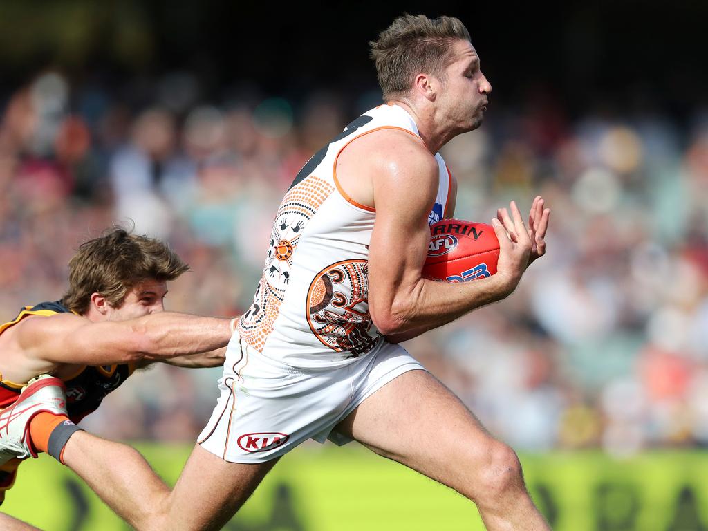 Hogan was a hero in his Giants debut. (Photo by Sarah Reed/AFL Photos via Getty Images)