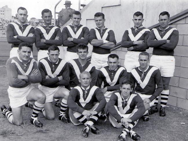 Redcliffe Dolphins 70th anniversary special feature in Redcliffe & Bayside Herald in 2017. Pictured is the 1962 first grade team.