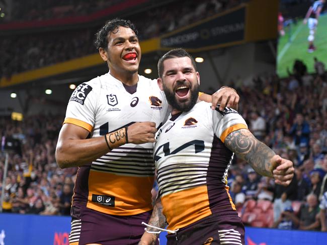 NRL 2022 RD10 Manly-Warringah Sea Eagles v Brisbane Broncos - Adam Reynolds, Try Celebration NRL PHOTOS