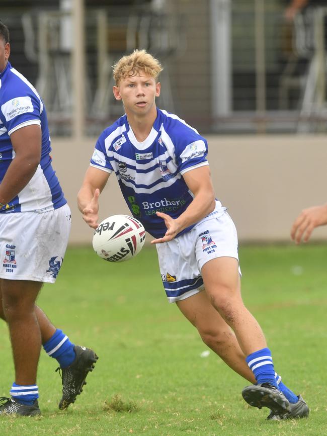 Kirwan High against Ignatius Park College in the Northern Schoolboys Under-18s trials at Brothers Rugby League Club in Townsville. Kyhnaan Kennedy. Picture: Evan Morgan