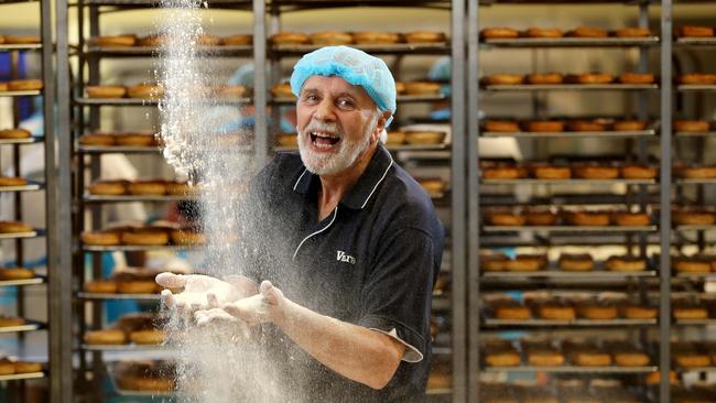 Vili Milisits puts on a show for the camera at his factory. Picture: Calum Robertson