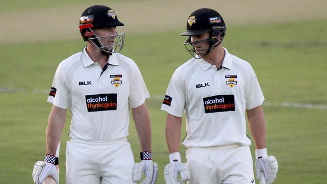 Western Australian batsmen Shaun Marsh and Hilton Cartwright on Thursday.