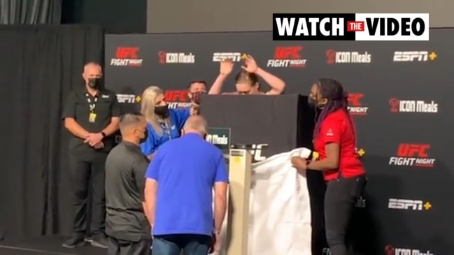 Aspen Ladd almost faints at weigh-in