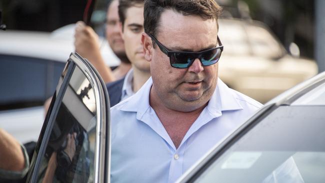 Witness Louis Bengoa leaves the inquest into the Alva Beach stabbing that left two dead on the fourth day at Cairns Court. Photo: Brian Cassey