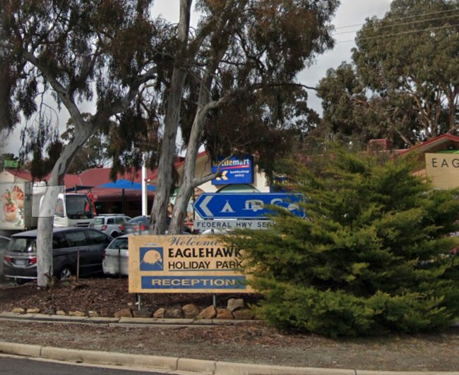 The alleged incident is said to have occurred at the Eaglehawk caravan park. Picture: Google Maps