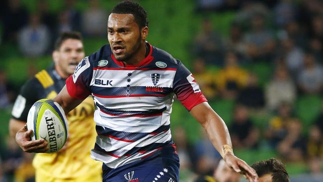 Sefa Naivalu streaks away to score against the Hurricanes. Picture: Colleen Petch.