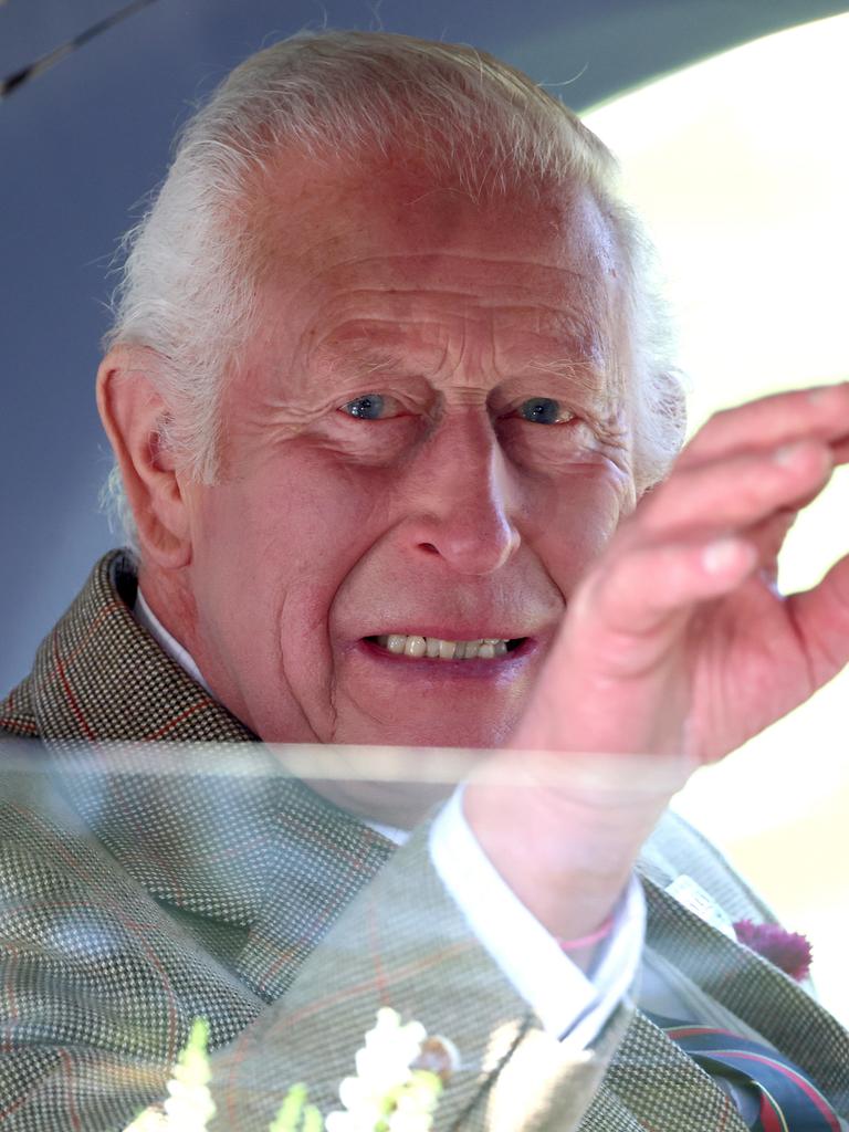 King Charles waves as he leaves The Braemar Gathering 2024. Picture: Getty Images