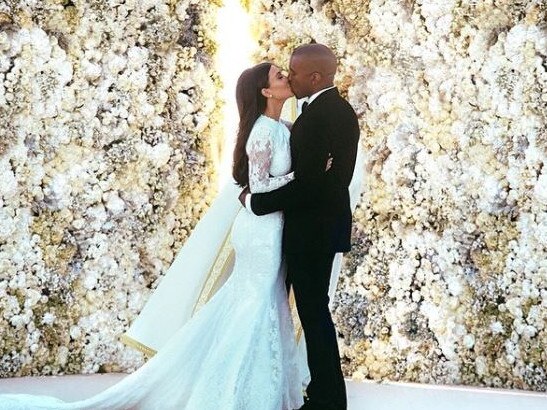 Kimye had a flower wall at their wedding, so of course it went viral. Picture: Instagram