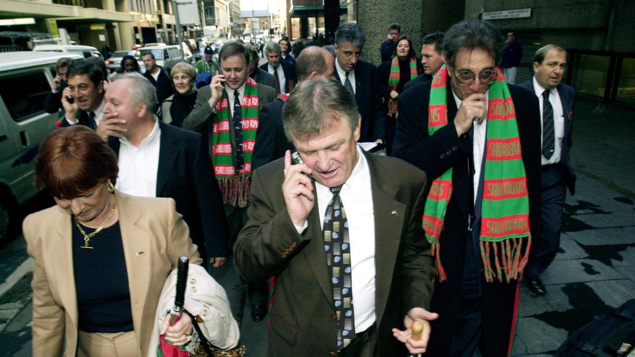 Anthony Albanese (L in scarf) with George Piggins. Picture: AAP/Dean Lewins