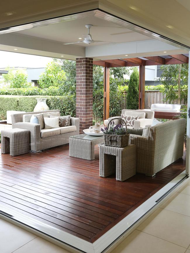 The covered outdoor area is perfect for entertaining.