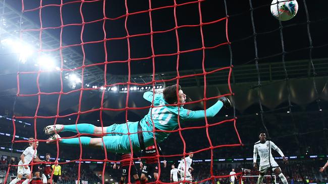 Goalkeeper Nicholas Suman in action for the wanderers in 2019.