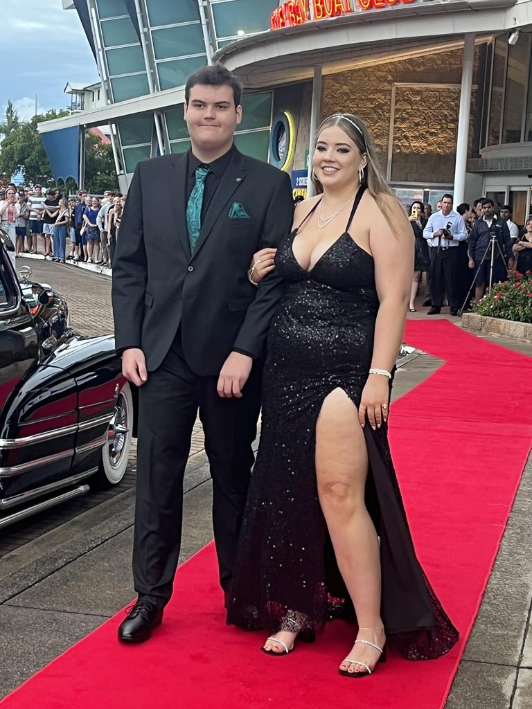 Clayton Heron and Maddi Michel arrive at the St James Lutheran College formal.