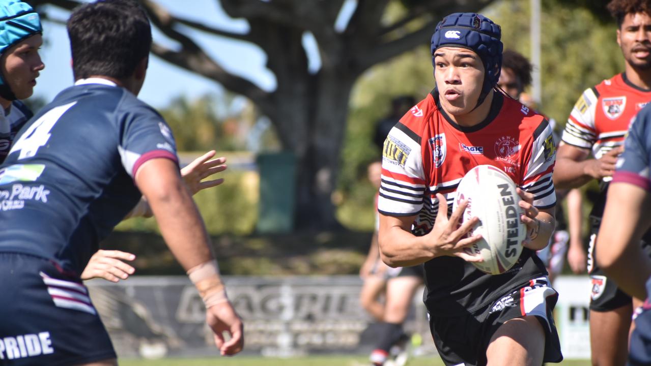 Vinjenzo Winterstein for Kirwan against Mackay High in the Aaron Payne Cup, July 20 2021. Picture: Matthew Forrest