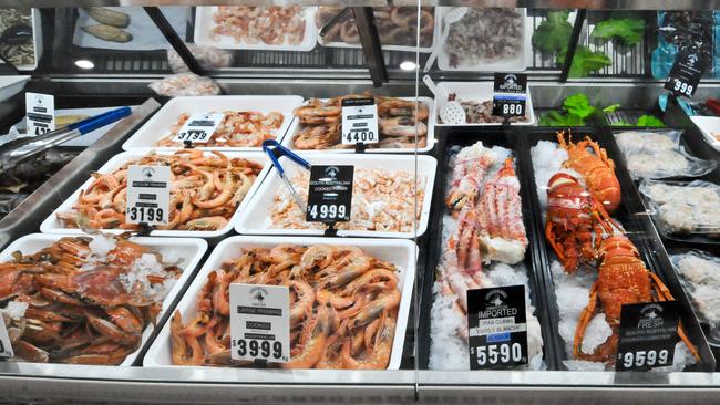 A selection of seafood at Angelakis Bros’ store at Burnside.