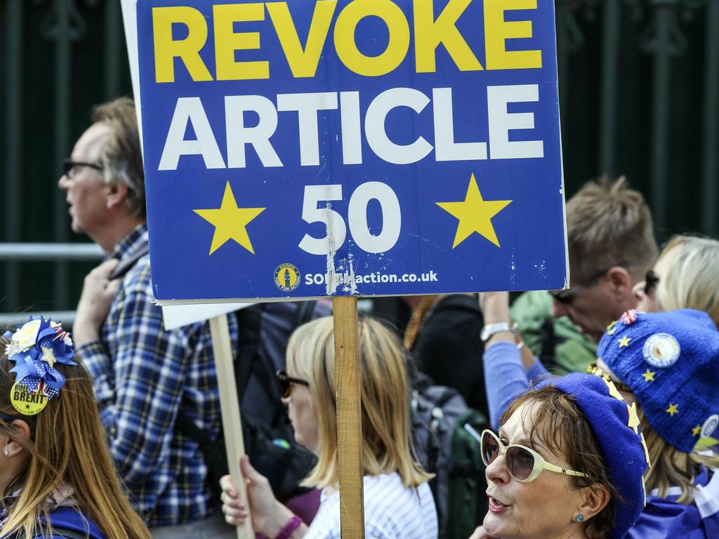 There are daily protests at Westminster. Picture: AP Photo/Vudi Xhymshiti