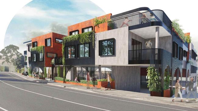 Artists impression for a mixed use development at Taroona. Image: Spark Architecture