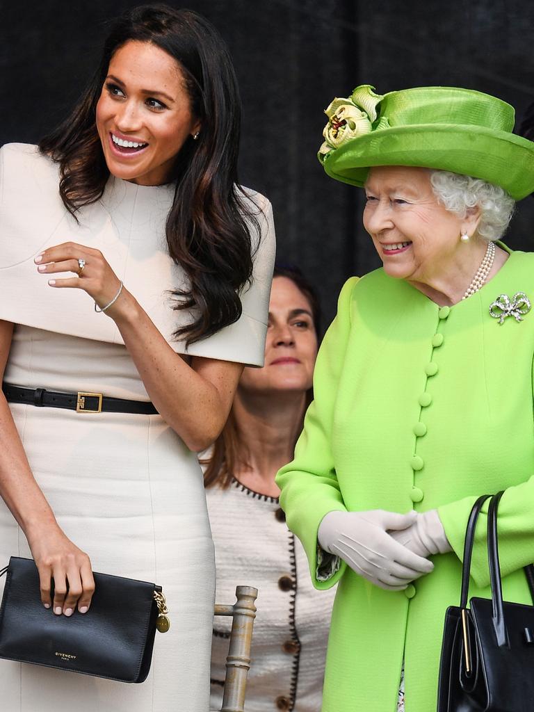 Queen Elizabeth II with Meghan, Duchess of Sussex. Picture: Getty