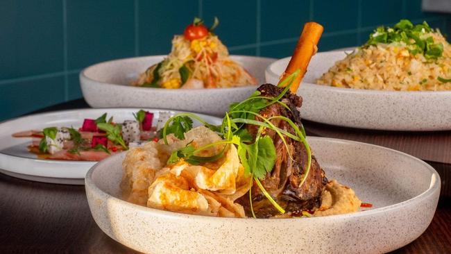 Supplied Editorial Chinese spiced lamb shank and other dishes at Blue Rose, Henley Beach