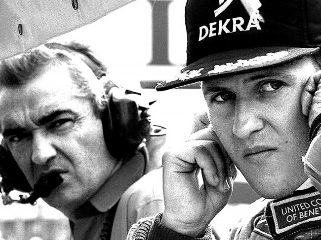 Michael Schumacher with Flavio Briatore in 1994. Picture: Supplied