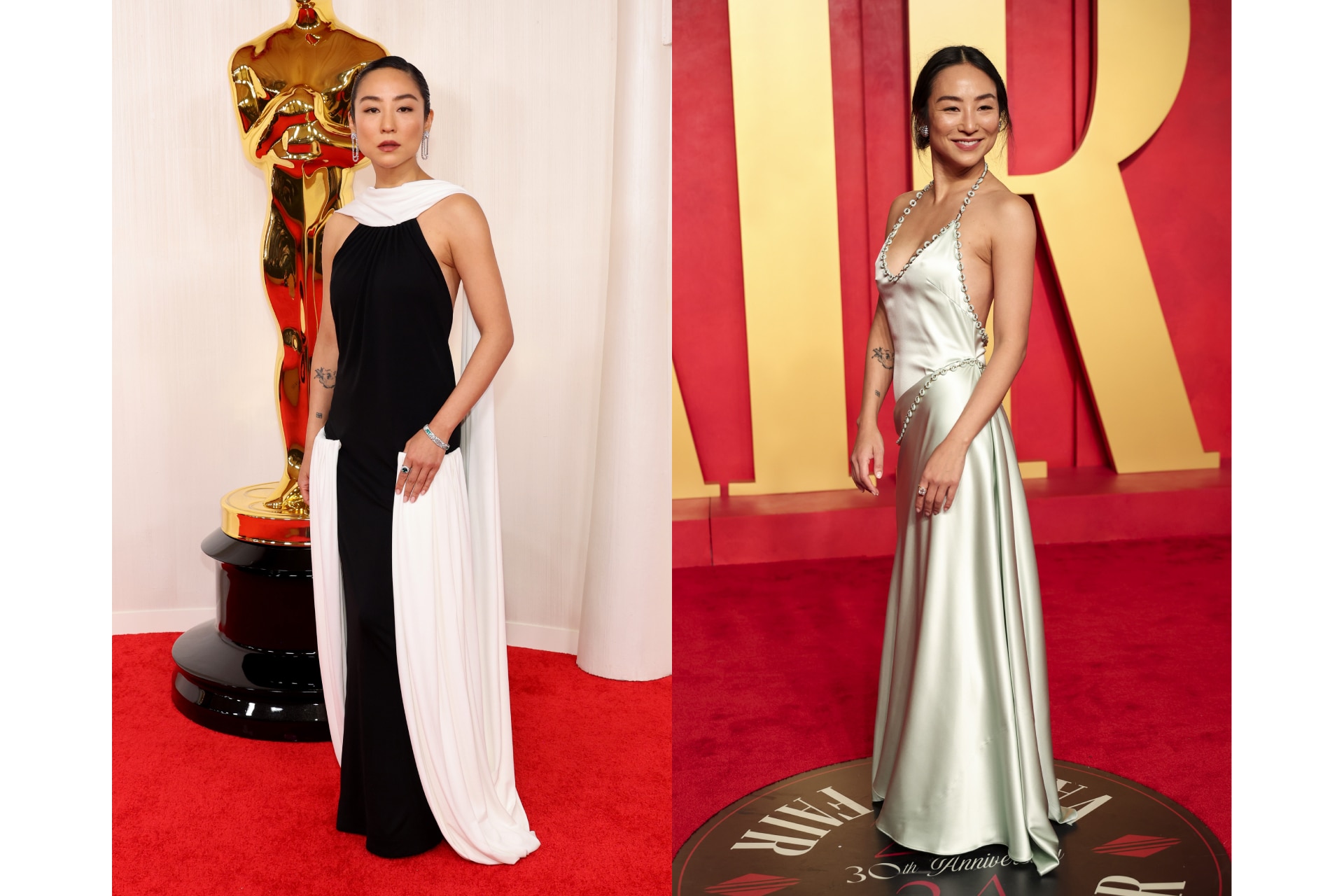 <h3><b>Greta Lee wears Loewe at the Oscars and at the </b><b><i>Vanity Fair </i></b><b>after party</b></h3>