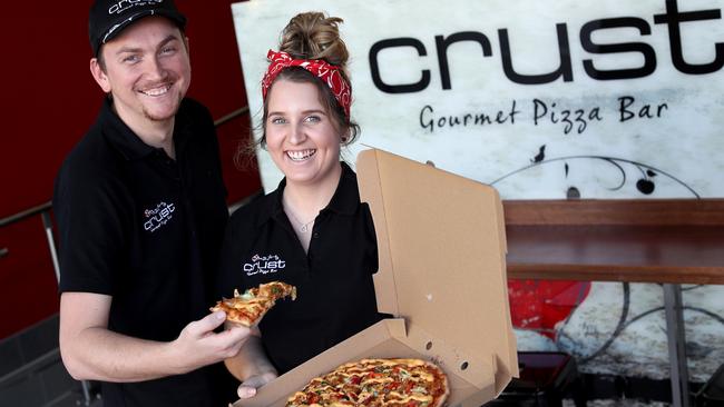 Steve Hardie and Cheyenne Christoffersen were the franchisees of Crust Gourmet Pizza Cairns when it first opened on Shields St.
