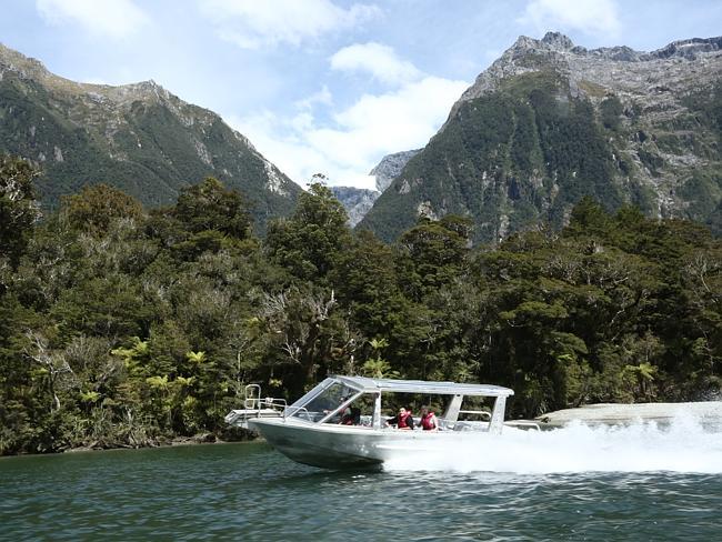 Jet Boating on the Hollyford Track.