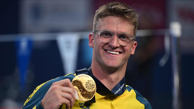 Sam Williamson with his gold medal. (Photo by Oli SCARFF / AFP)