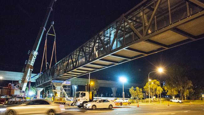 The bridge was installed with military precision.