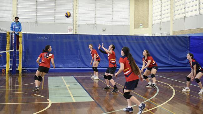 St Hilda's Open volleyball team in action.