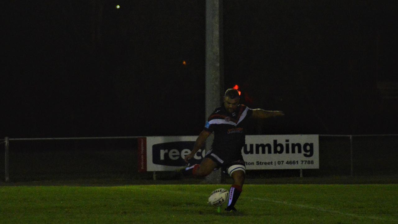 Matt Marshall kicks off during the 2021 Barrett Shield.