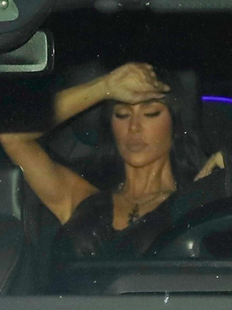 Kardashian took the opportunity for a bit of post-party shut-eye. Picture: Yolo/BACKGRID